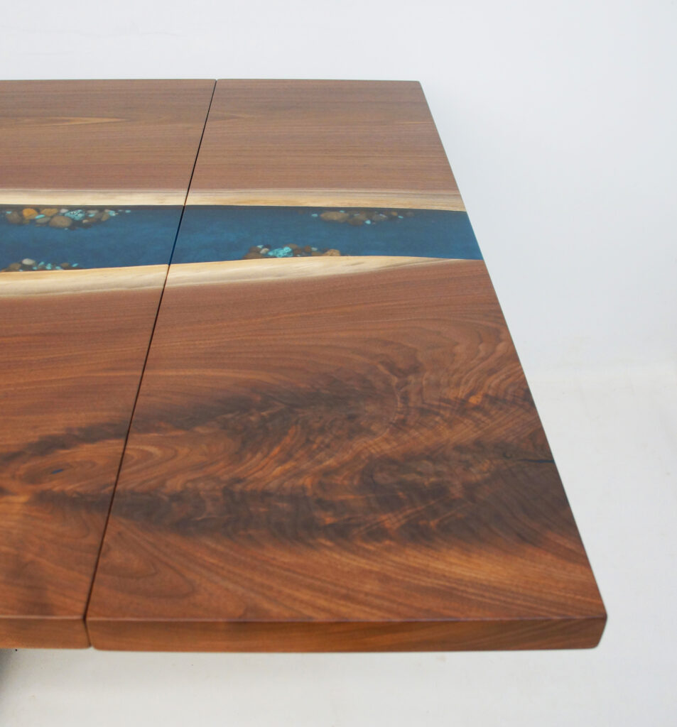 http://Extendable%20Walnut%20Dining%20Table%20with%20River%20Rocks%20&%20Gold%201786%2010