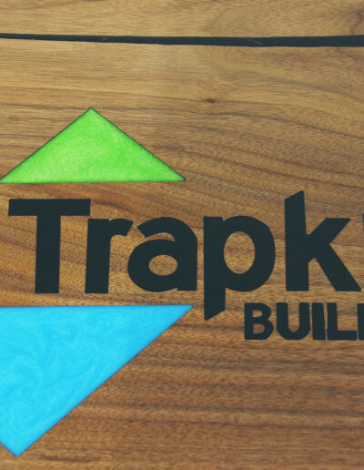 Walnut Conference Table With CNC Mississippi River And Epoxy Resin Logo 5
