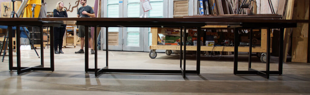 http://Contiguous%20Dining%20Table%20&%20End%20Table%20Set%20With%20Clear%20Epoxy%20Resin%207