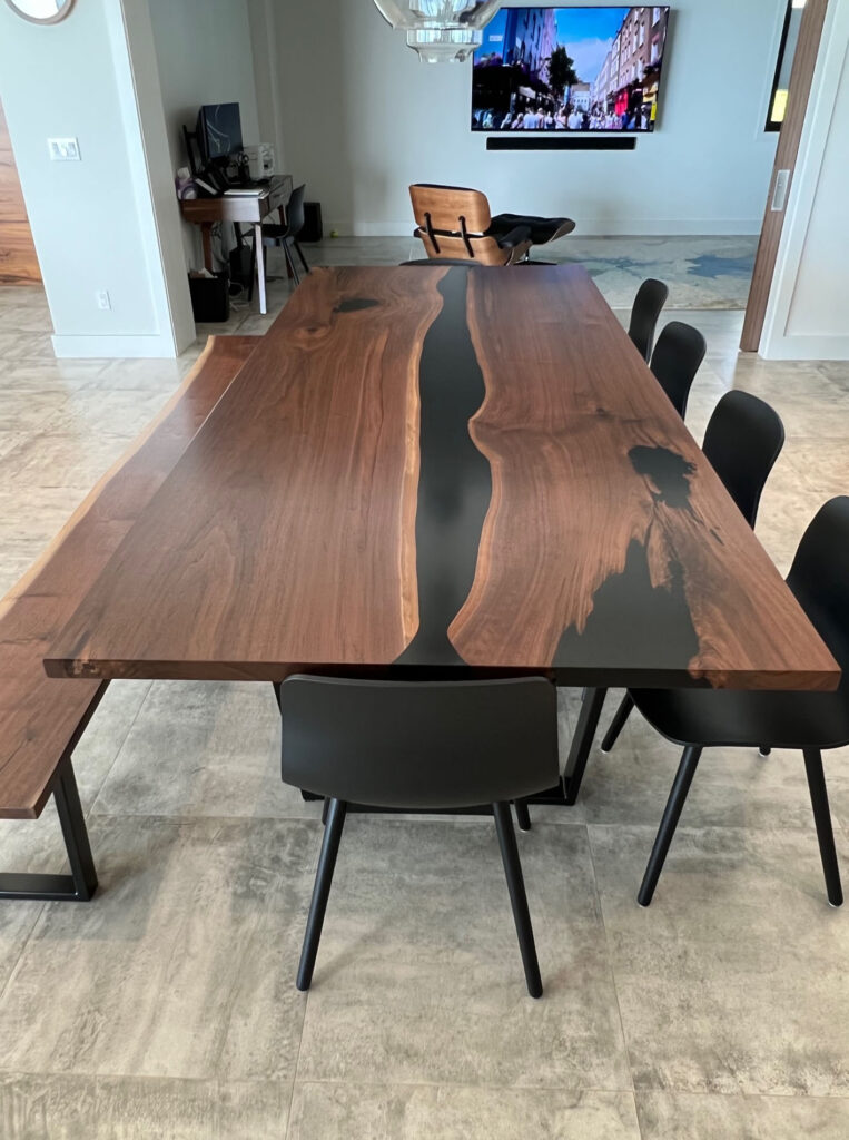 http://Matching%20Walnut%20Dining%20Room%20Table%20&%20Live%20Edge%20Bench%2010
