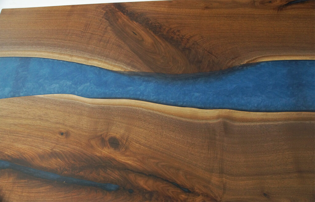 http://Walnut%20Coffee%20River%20Table%20With%20Blue%20&%20White%20Resin%2011