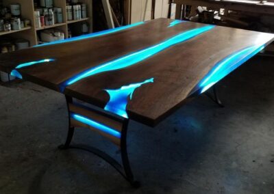 custom dining table with led lights custom wood furniture